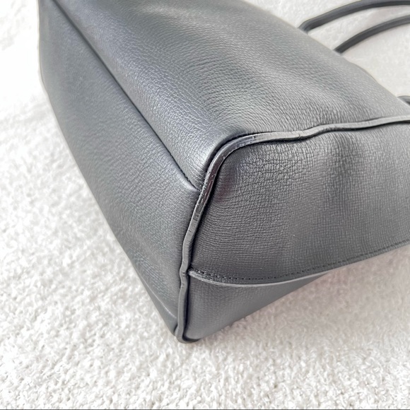 Longchamp Penelope Leather Tote Bag Purse Black Large Overnighter made in France - Picture 7 of 16